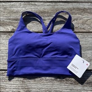 Lululemon Energy Longline Bra Lazurite blue  Size 4 NWT  B-D cups